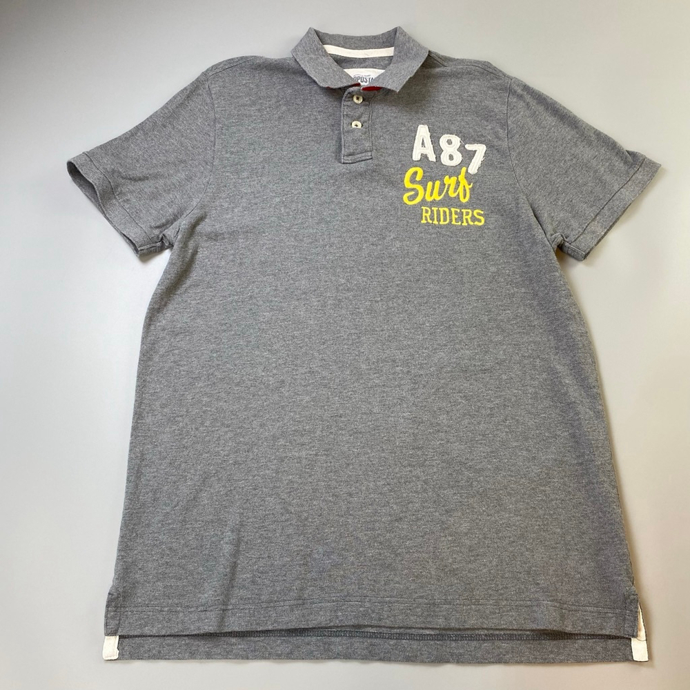 Aeropostale Y2K Polo Shirt Men’s XXL Grey A87 Surf Riders Mallcore Preppy Skater